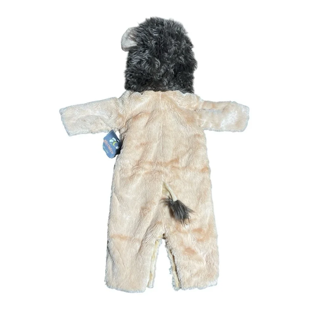 Pottery Barn‎ Kids Lion Costume 0-6 Mo Tan Plush Faux Fur Halloween Jumpsuit - Picture 2 of 7